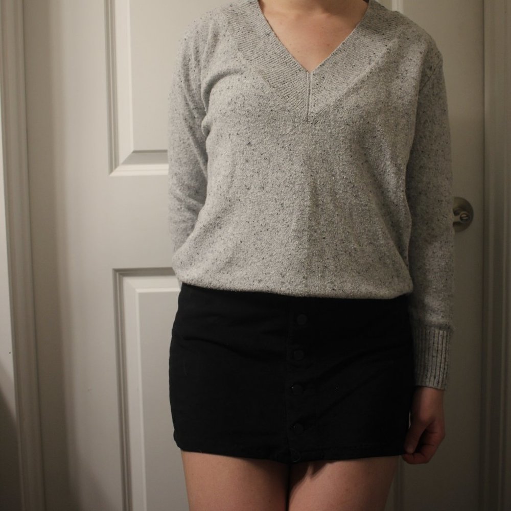 Gray V-neck Sweater